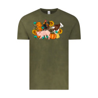 Vintage Olive Farm Life Fall Pig Cow Rooster Vintage Tee - Artiststas