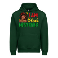 Forest Green i am black history with afro black girl Urban Hoodie - texasbilliewilder