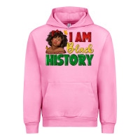 Fuchsia Pink i am black history with afro black girl Urban Hoodie - texasbilliewilder