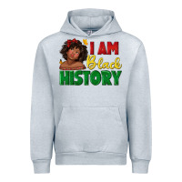Heather Grey i am black history with afro black girl Urban Hoodie - texasbilliewilder
