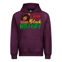 Mauve Wine i am black history with afro black girl Urban Hoodie - texasbilliewilder