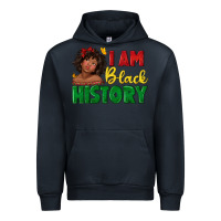 Navy i am black history with afro black girl Urban Hoodie - texasbilliewilder