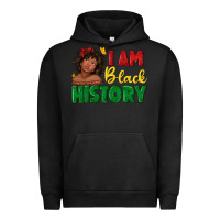 Pigment Black i am black history with afro black girl Urban Hoodie - texasbilliewilder