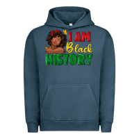 Pigment Midnight Navy i am black history with afro black girl Urban Hoodie - texasbilliewilder