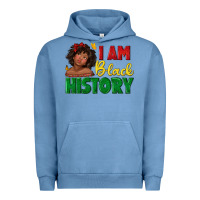 Pigment Pebble Blue i am black history with afro black girl Urban Hoodie - texasbilliewilder
