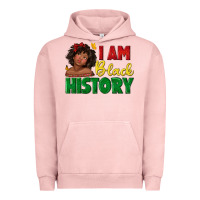 Pigment Salmon i am black history with afro black girl Urban Hoodie - texasbilliewilder