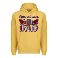 Antique Gold American dad with cowboy Premium Hoodie - texasbilliewilder