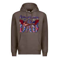 Coffee American dad with cowboy Premium Hoodie - texasbilliewilder
