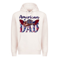 Pale Pink American dad with cowboy Premium Hoodie - texasbilliewilder