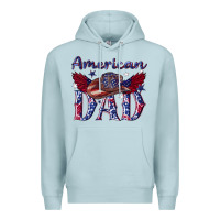 Blue Mist American dad with cowboy Premium Hoodie - texasbilliewilder