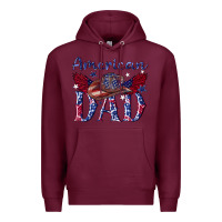 Burgundy American dad with cowboy Premium Hoodie - texasbilliewilder