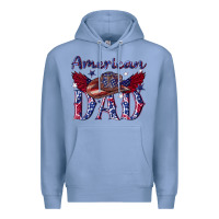 Colony Blue American dad with cowboy Premium Hoodie - texasbilliewilder