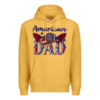 Mustard American dad with cowboy Premium Hoodie - texasbilliewilder