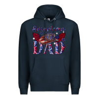 Navy American dad with cowboy Premium Hoodie - texasbilliewilder