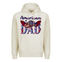 Oatmeal Heather American dad with cowboy Premium Hoodie - texasbilliewilder
