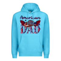 Ocean Blue American dad with cowboy Premium Hoodie - texasbilliewilder