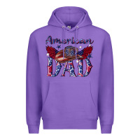 Purple American dad with cowboy Premium Hoodie - texasbilliewilder