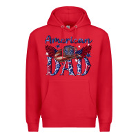 Red American dad with cowboy Premium Hoodie - texasbilliewilder