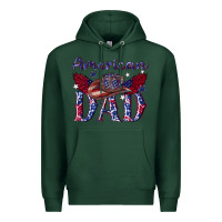 Sports Green American dad with cowboy Premium Hoodie - texasbilliewilder