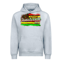 Heather Grey juneteenth 1865 with crown flag Urban Hoodie - texasbilliewilder