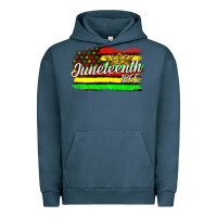 Pigment Midnight Navy juneteenth 1865 with crown flag Urban Hoodie - texasbilliewilder