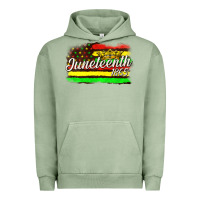 Pigment Oil Green juneteenth 1865 with crown flag Urban Hoodie - texasbilliewilder