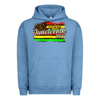 Pigment Pebble Blue juneteenth 1865 with crown flag Urban Hoodie - texasbilliewilder