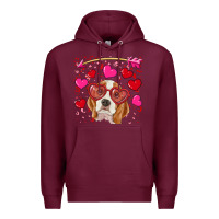 Burgundy valentine's day  beagle Premium Hoodie - RanaPortraitStore