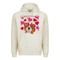 Oatmeal Heather valentine's day  beagle Premium Hoodie - RanaPortraitStore