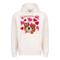 Pale Pink valentine's day  beagle Premium Hoodie - RanaPortraitStore