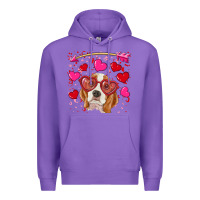 Purple valentine's day  beagle Premium Hoodie - RanaPortraitStore