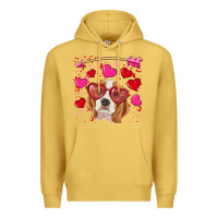 Antique Gold valentine's day  beagle Premium Hoodie - RanaPortraitStore