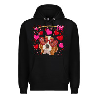 Black valentine's day  beagle Premium Hoodie - RanaPortraitStore