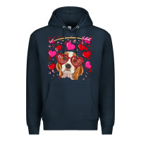 Navy valentine's day  beagle Premium Hoodie - RanaPortraitStore