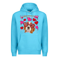 Ocean Blue valentine's day  beagle Premium Hoodie - RanaPortraitStore