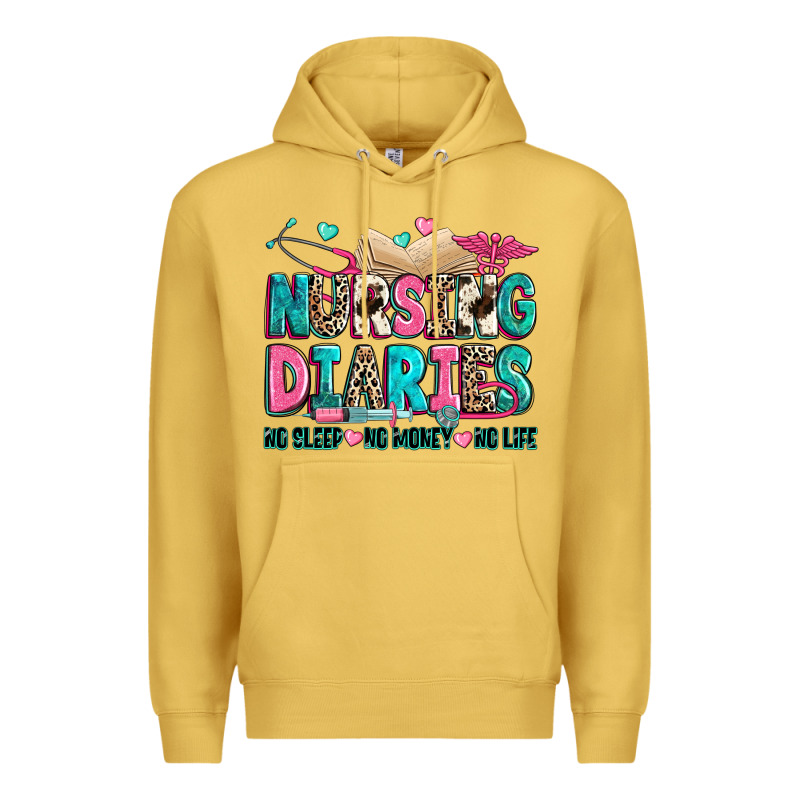Nursing Diaries No Sleep No Money No Life Premium Hoodie by Zillion Design Studio | Teevron