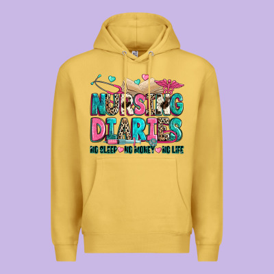 Nursing Diaries No Sleep No Money No Life Premium Hoodie Designed By Zillion Design Studio