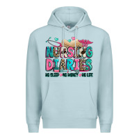 Blue Mist nursing diaries no sleep no money no life Premium Hoodie - Zillion Design Studio