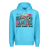 Ocean Blue nursing diaries no sleep no money no life Premium Hoodie - Zillion Design Studio