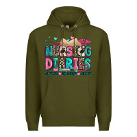 Army Green nursing diaries no sleep no money no life Premium Hoodie - Zillion Design Studio