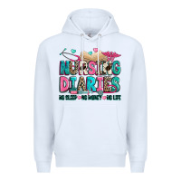 White nursing diaries no sleep no money no life Premium Hoodie - Zillion Design Studio