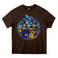 Chocolate Brown World Down Syndrome Day Heavy Core Tee - CowhideDigitalArt