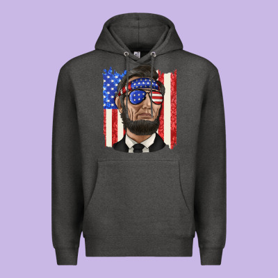 American Flag With Lincoln Premium Hoodie Designed By Texasbilliewilder