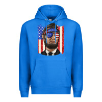 True Royal American flag with lincoln Premium Hoodie - texasbilliewilder
