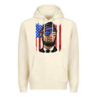 Sandshell American flag with lincoln Premium Hoodie - texasbilliewilder