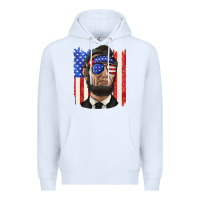 White American flag with lincoln Premium Hoodie - texasbilliewilder
