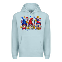 Blue Mist American gnomes with sunflowers Premium Hoodie - texasbilliewilder
