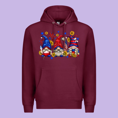 American Gnomes With Sunflowers Premium Hoodie Designed By Texasbilliewilder