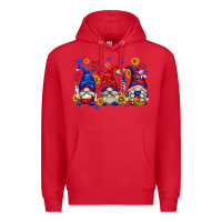 Red American gnomes with sunflowers Premium Hoodie - texasbilliewilder