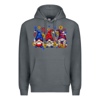 Rock American gnomes with sunflowers Premium Hoodie - texasbilliewilder